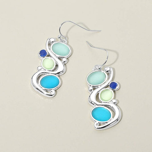 Abstract Sea Glass Drop Earrings