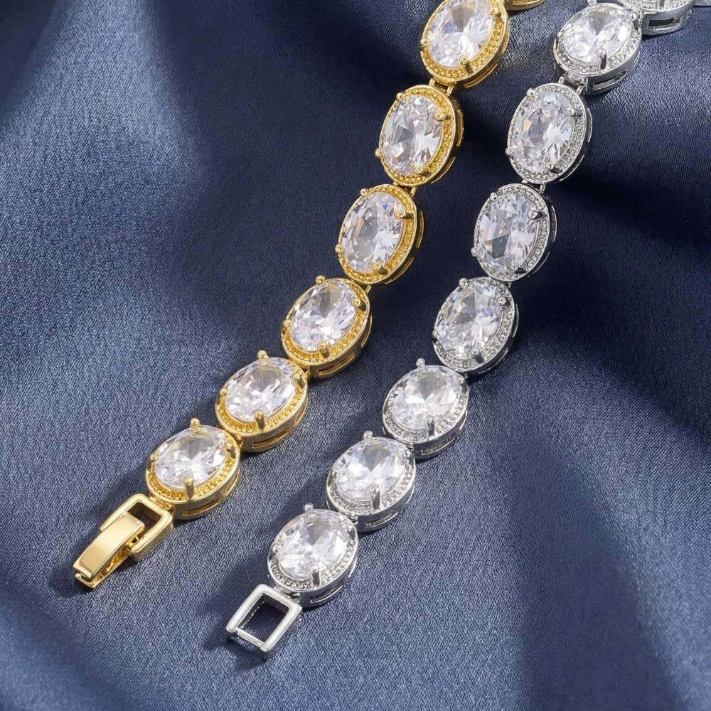 Multi Cz Chain Link Bracelet