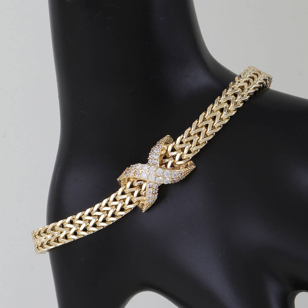 Jeweled X Chain Bracelet
