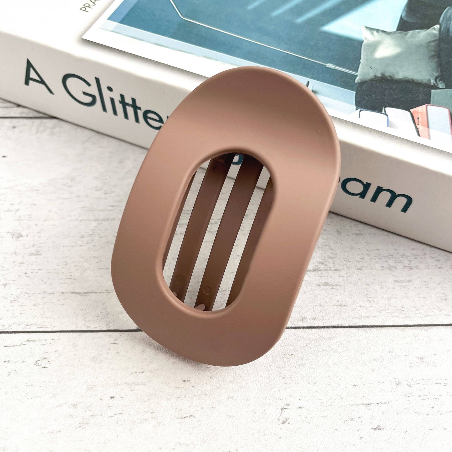 Solid Color Flat Oval Hair Clip