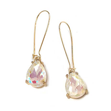 Teardrop Glass Bead  w/Kidney Wire Earrings