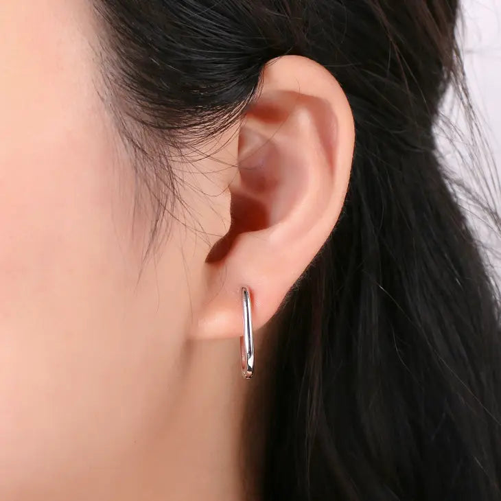 Gold Filled Rectangle Hoop Earrng in Gold/ Silver/ Rose Gold