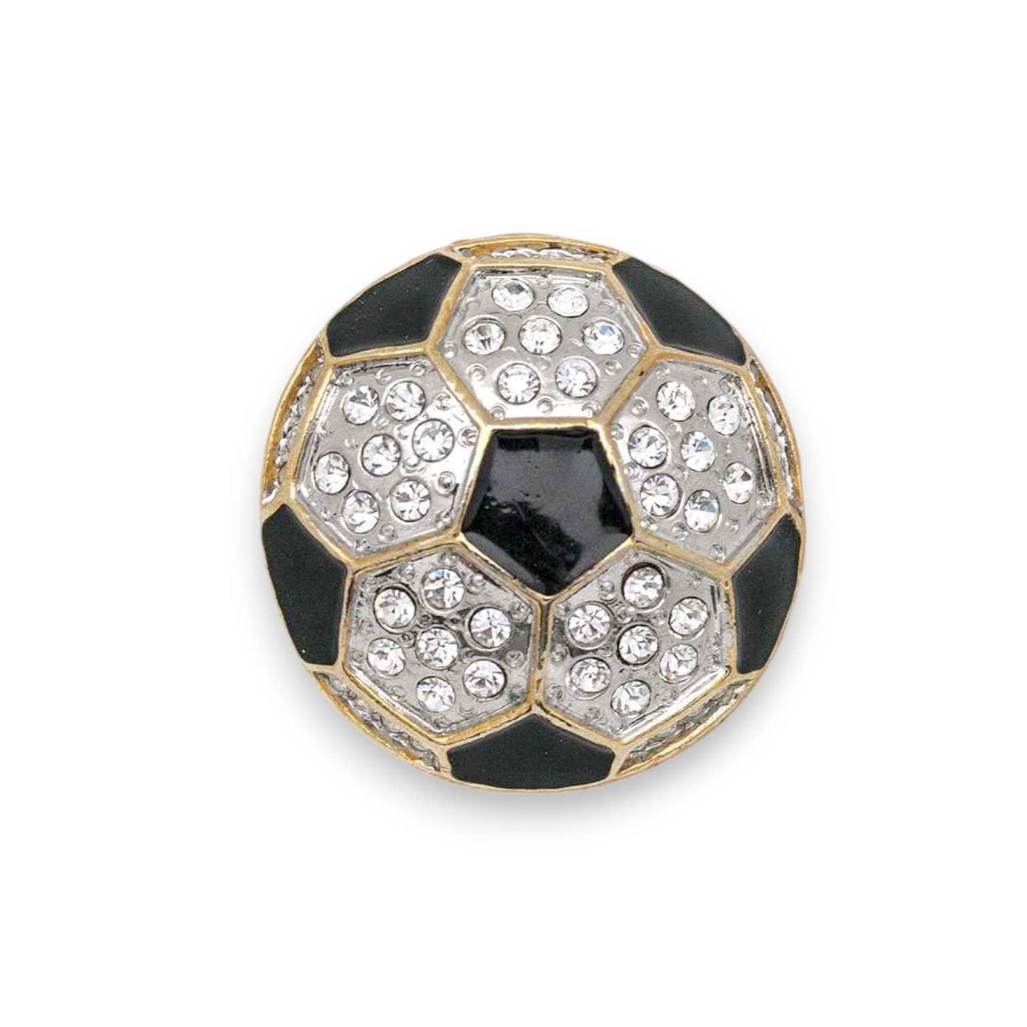 Crystal Soccer Ball Brooch