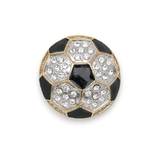 Crystal Soccer Ball Brooch