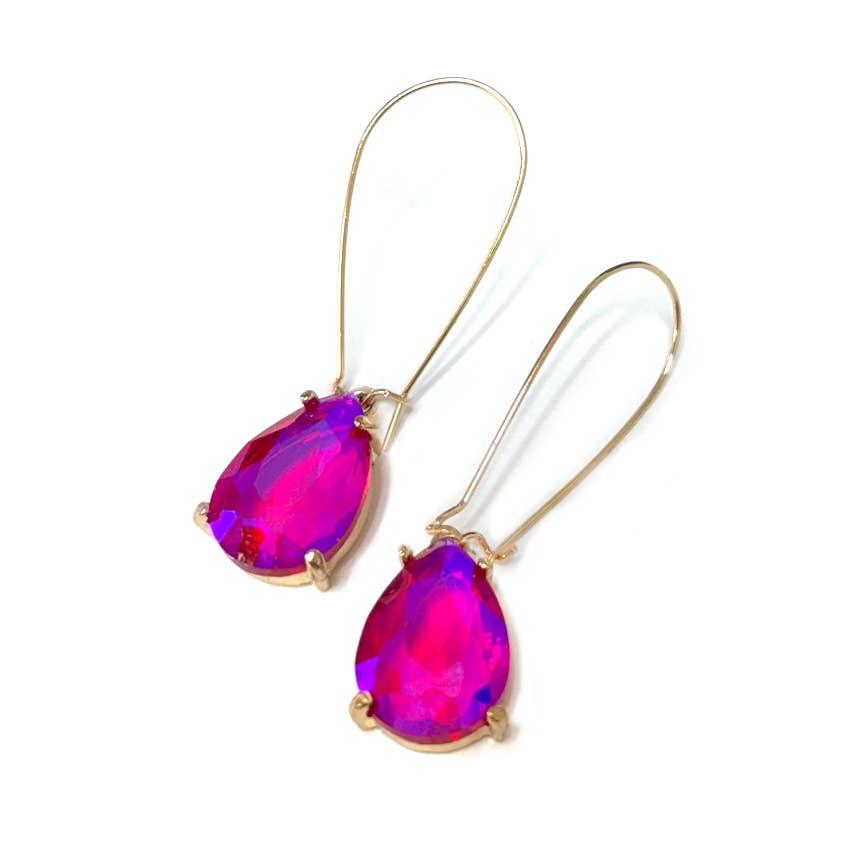 Teardrop Glass Bead  w/Kidney Wire Earrings