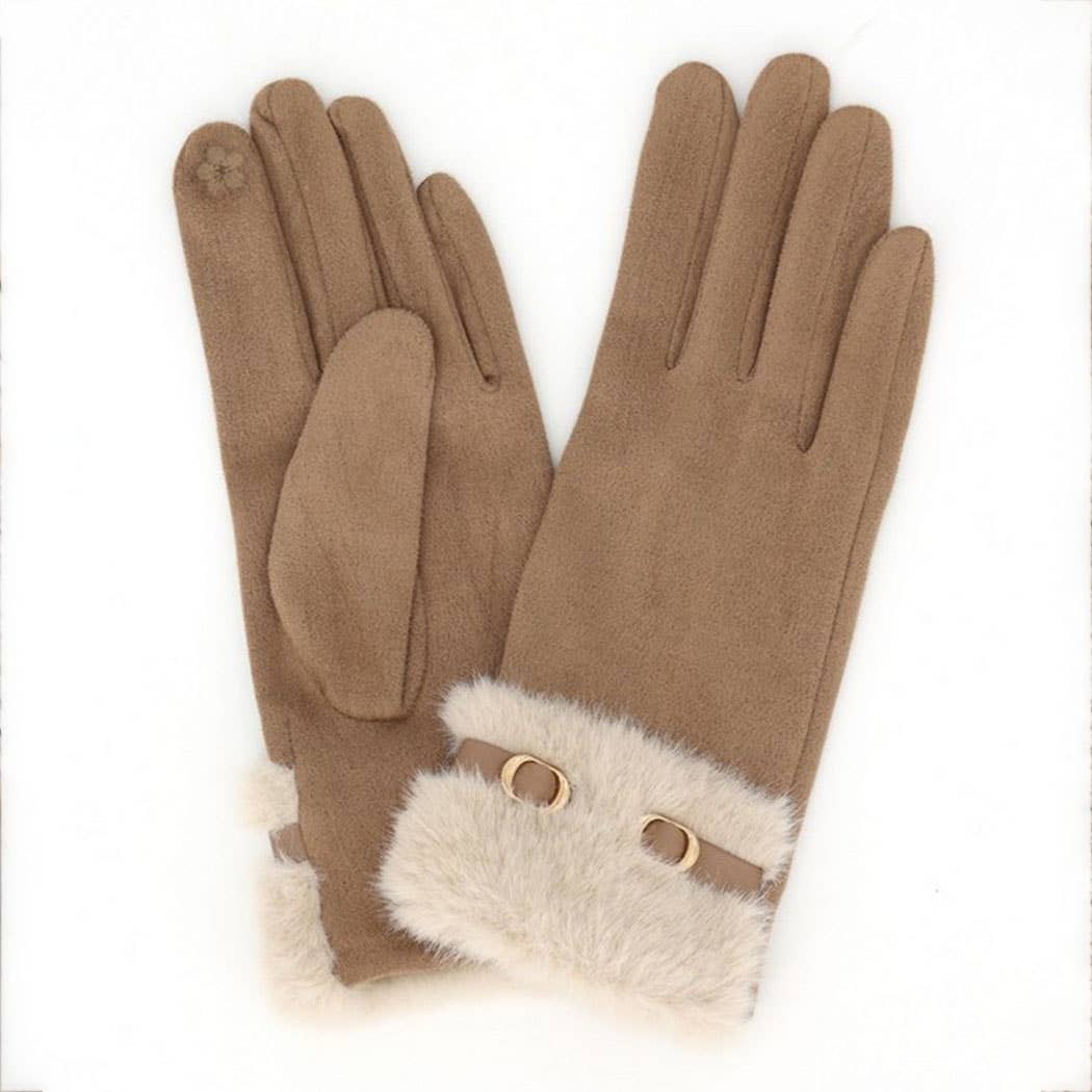 Faux Suede Touchscreen Gloves