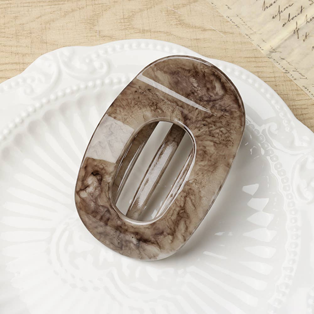Marbled Oval Hair Claws, Minimalist Hair Accessories
