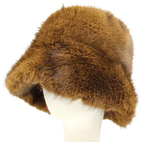 Soft Plush Faux Fur Winter Bucket Hat