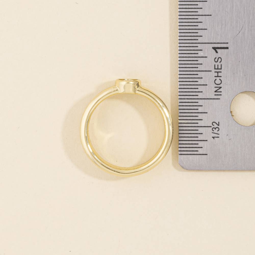 Gold Dipped Triple Band Oval Bezel Cz Ring