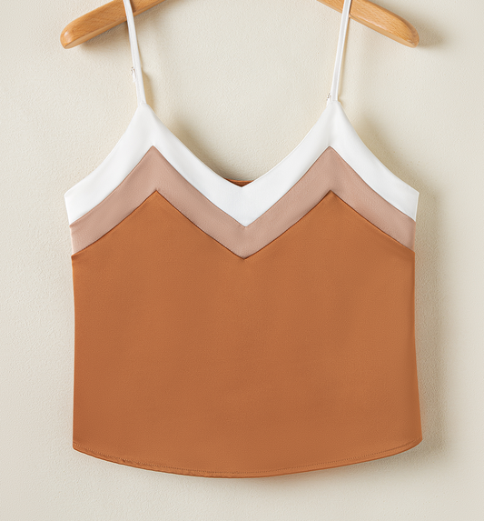 Khaki Chevron Top