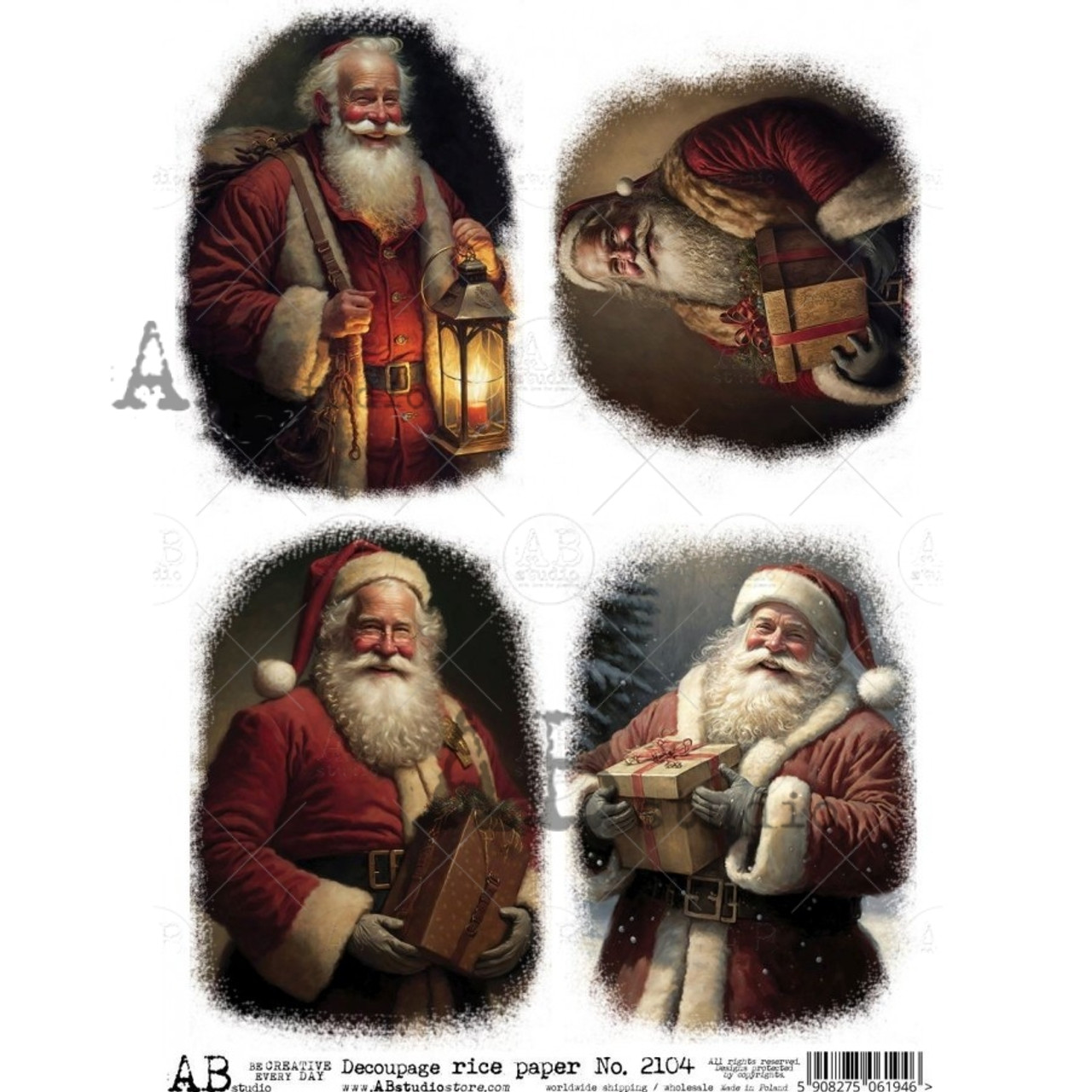 AB Studios 4 Santas (AI) Rice Paper