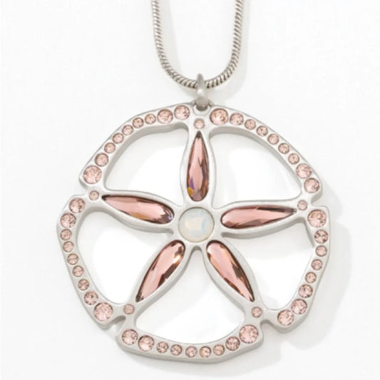 Touchstone Crystal by Swarovski Organic Sand Dollar Pendant Necklace-2306N
