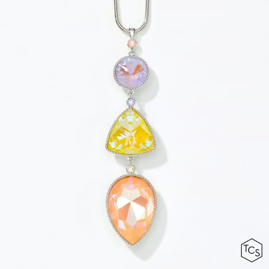 Touchstone Crystal by Swarovski – Fluidity Pendant Peachy-1748N