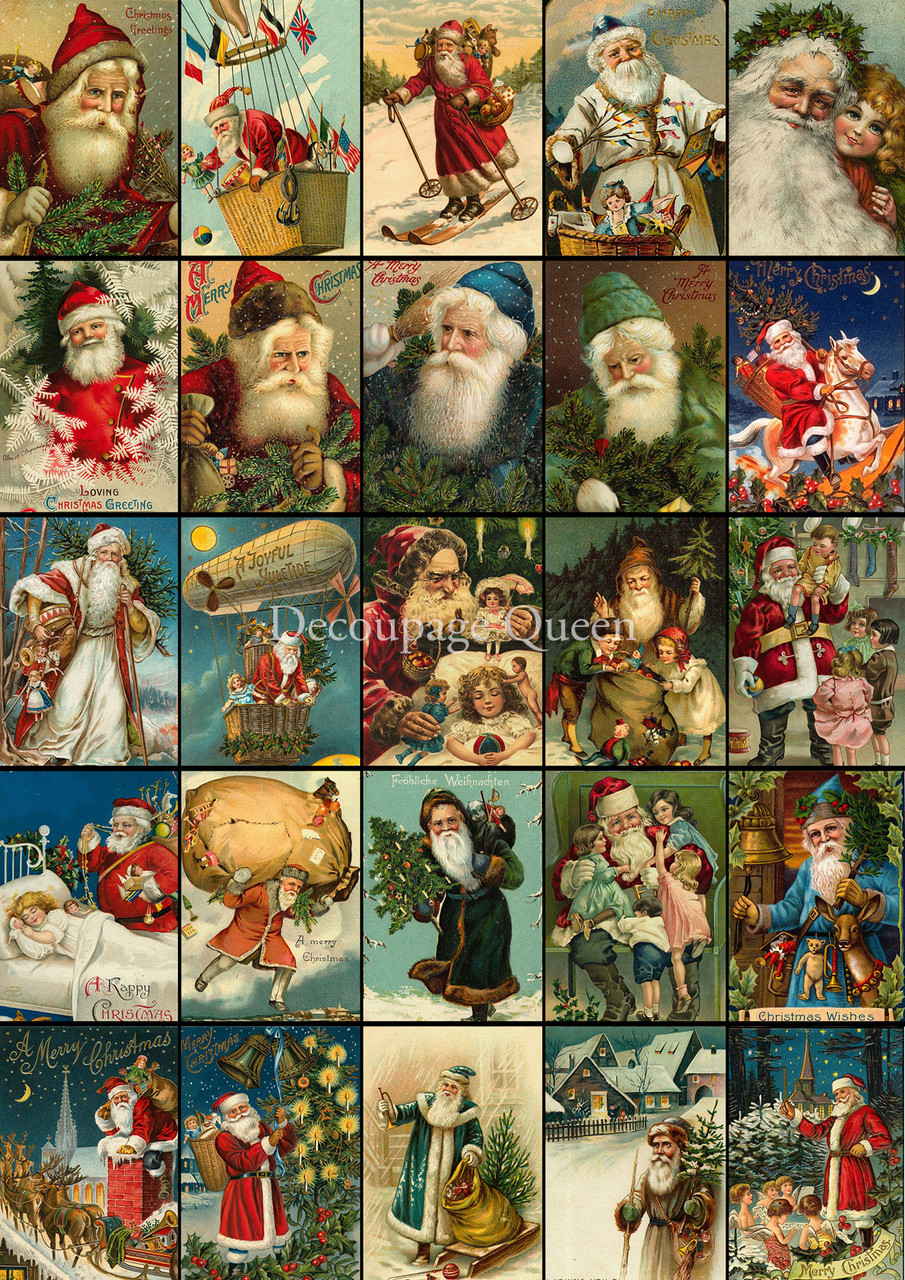 Decoupage Queen Advent Santas