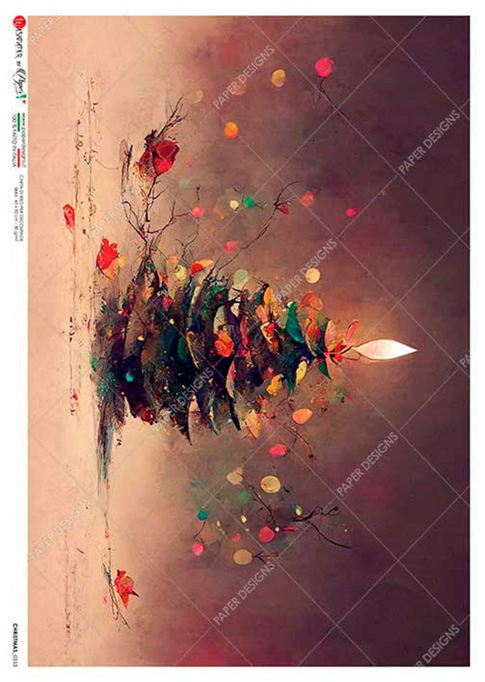 Paper Designs Mini Christmas Tree Candle Rice Paper