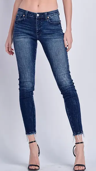 Mid Rise Full Length Skinny Jeans