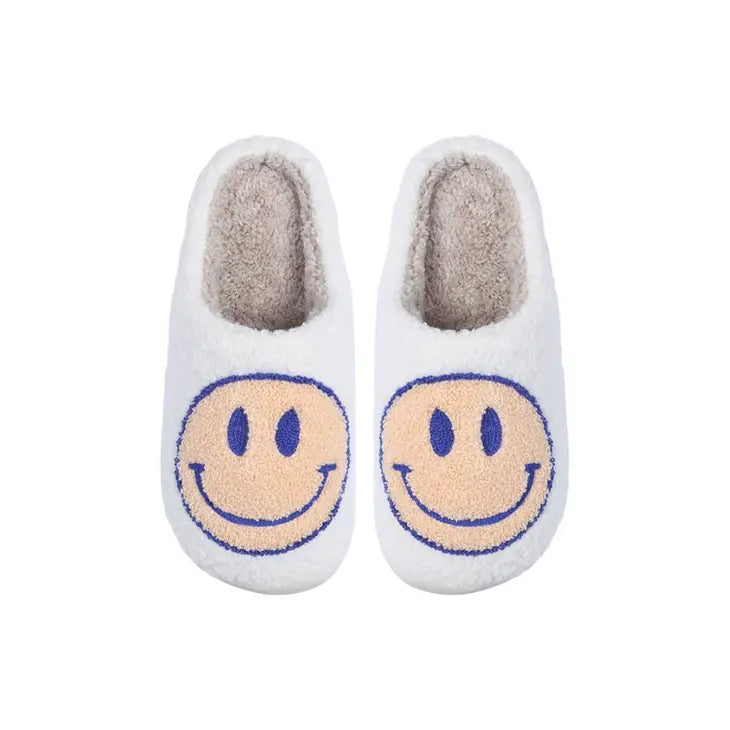 Happy Face Comfort Fluffy Fur Slider Slipper For Adult -