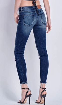 Mid Rise Full Length Skinny Jeans