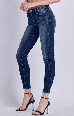 Mid Rise Full Length Skinny Jeans