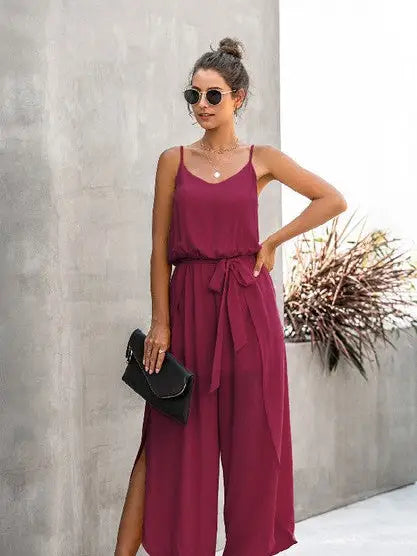 Spaghetti Strap Wide Leg Jumpsuit