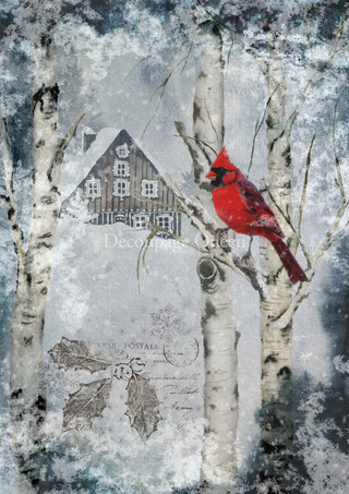 Decoupage Queen Winter Cardinal