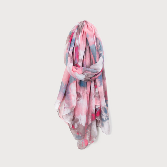 PRINTED SCARF WITH ABSTRACT BRUSHSTROKES